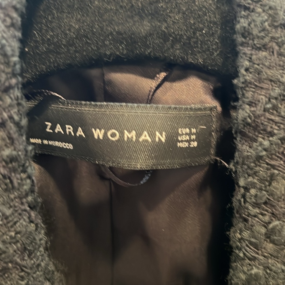 💛 Zara Black Tweed Frayed Blazer S 💛 - Picture 9 of 11